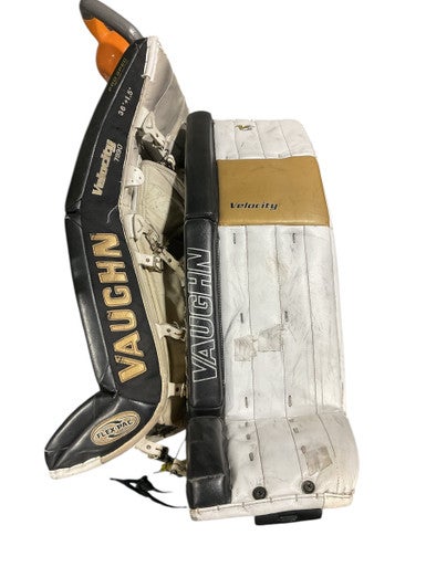 Used Vaughn V5 Goalie Leg Pads Senior Black And White 36" 11834-S000024917