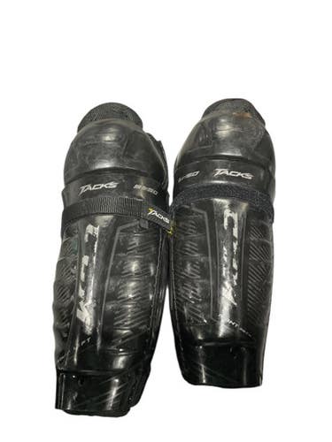 Used CCM TACKS SHINGUARDS Senior Shin Guards Black 11" 11834-S000018924