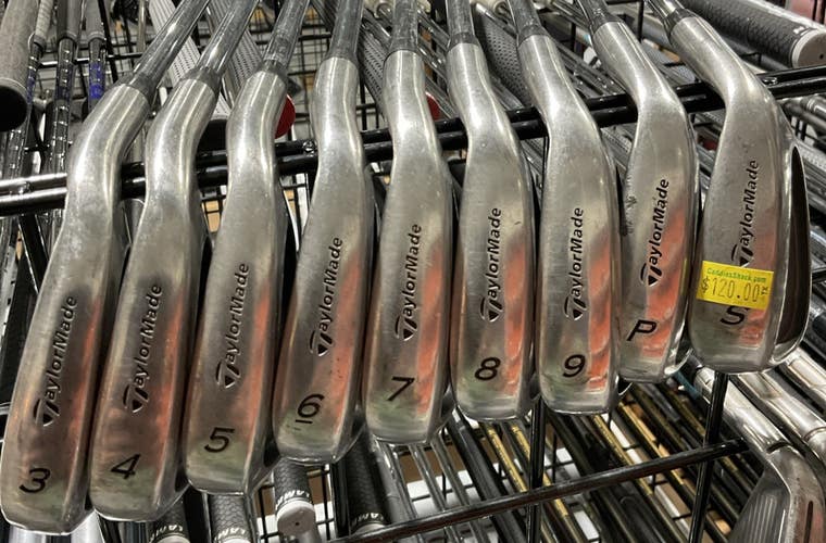 TaylorMade 200 3-P+S Irons Set 37.5" Stiff Flex Steel Shafts RH USED