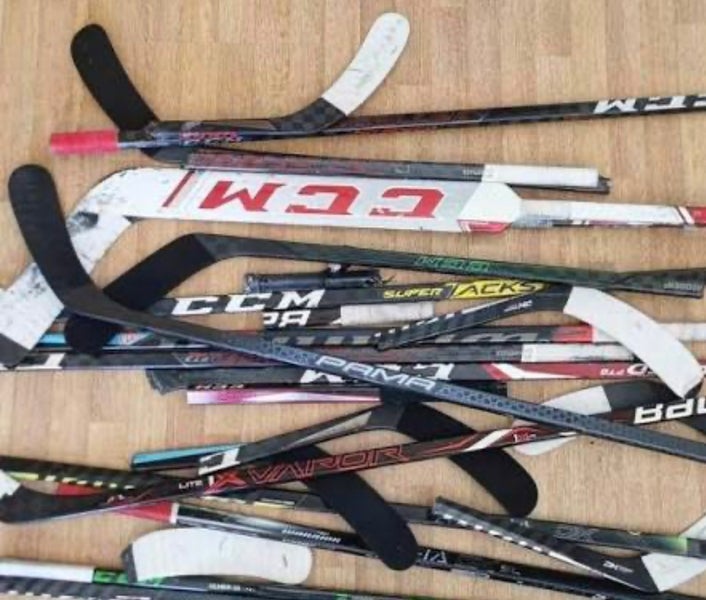 3 pack of broken hockey sticks