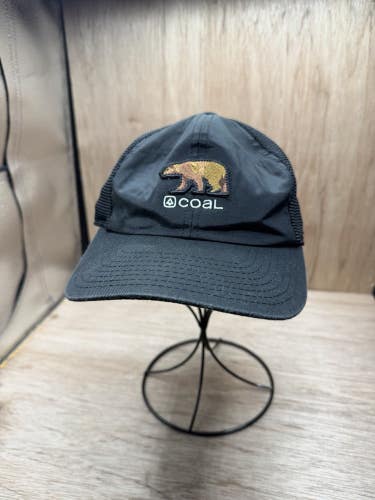 Coal Wilderness Brown Bear Mens Hat Adult Strapback Black Cap EUC