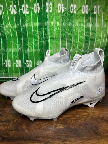 Size 9.5 Nike Alpha Menace Elite 3 Football Cleats Pure Platinum CT6648-109 NEW
