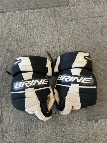 Used Brine TRIDENT Lacrosse Gloves Mens Black LG 11614-S000226903