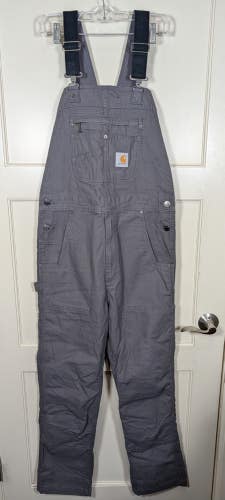 Carhartt Rugged Flex Rigby Bib Overalls Work Men's Size: 32x32 Gravel Gray
