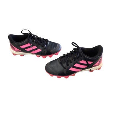 Used Adidas PUREHUSTLE SIZE 4.5 BB/SB Cleats Black And Pink Junior 04.5 11760-S000085276
