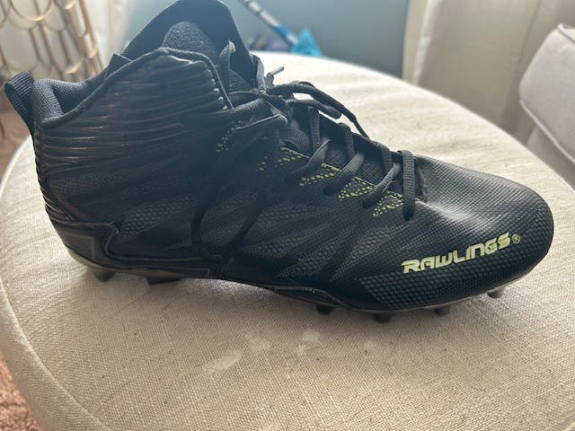 Black Men's Size M 8.0 (W 9.0) Youth Rawlings High Top Molded Cleats (New)