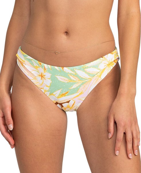 Roxy Beach Classics Bikini Bottom Women's Large Quiet Green Coast Swimwear NCB32
