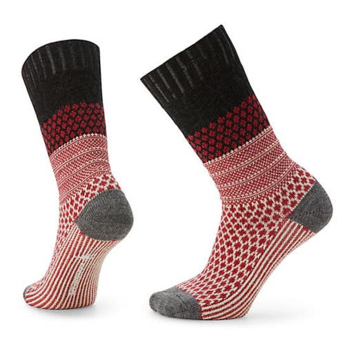 Smartwool Everyday SW001843 Crew Socks Women's Medium Red Popcorn Cable NCB25