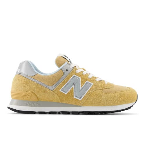 New Balance 574 U574PGW Sneakers Men's US 9 Yellow Suede Athletic Shoes NCW34