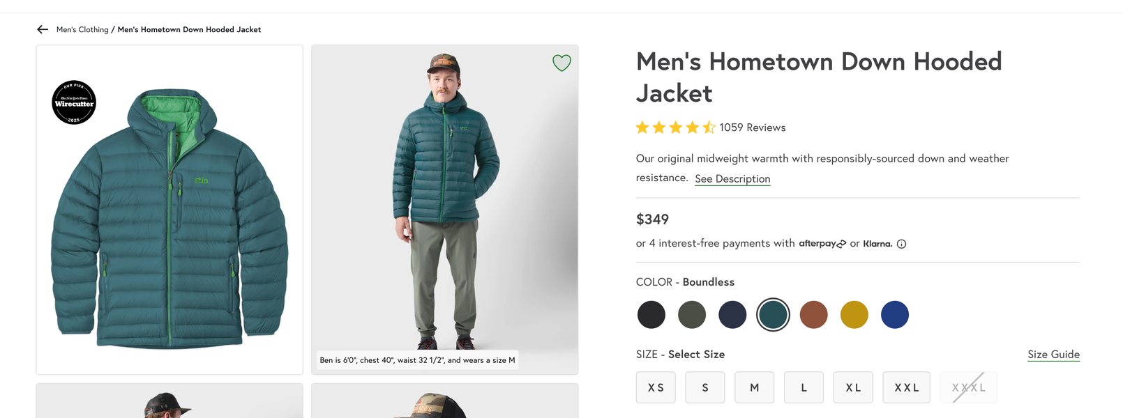 Stio Hometown Down Mens Jacket, New (no tags)