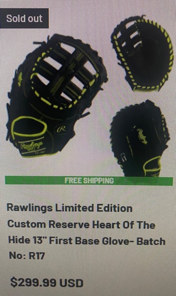 Rawlings Heart of the Hide RH First Base Baseball Glove 13" (New)