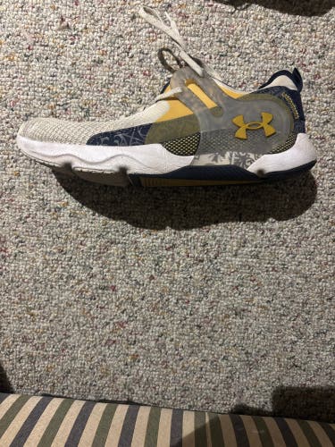 Notre Dame White Men's Size M 12.0 (W 13.0) Adult Under Armour Shoes (Used)