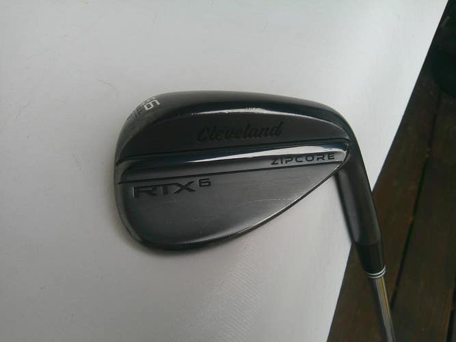 Cleveland RTX6 Zipcore Black Satin 56.12* Full Sand Wedge w/ Wedge Flex Shaft