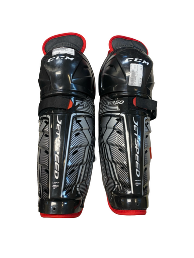 Used CCM JETSPEED FT350 Senior Shin Guards Black 14" 11706-S000368856