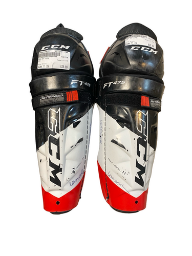 Used CCM FT 475 Youth Shin Guards Black 11" 11706-S000368812