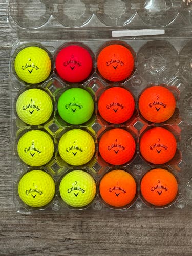 15 Callaway Supersoft Golf Balls - Orange, Red, Green, Yellow Colors