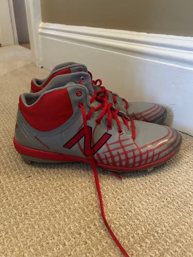 Gray Men's Size M 12.5 (W 13.5) Adult New Balance 4040 High Top Metal (Used)