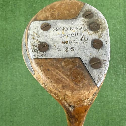 Vintage Bert Dargie Persimmon Wood Golf Club Handmade Spoon 4 Wood Right Handed