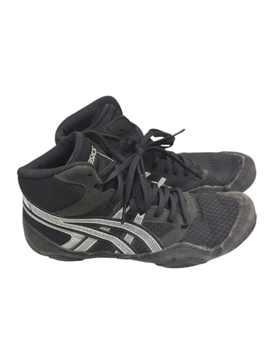 Used Asics F130724 BLK/WHT SHOES Wrestling Shoes Black Senior 7 11862-S000091930