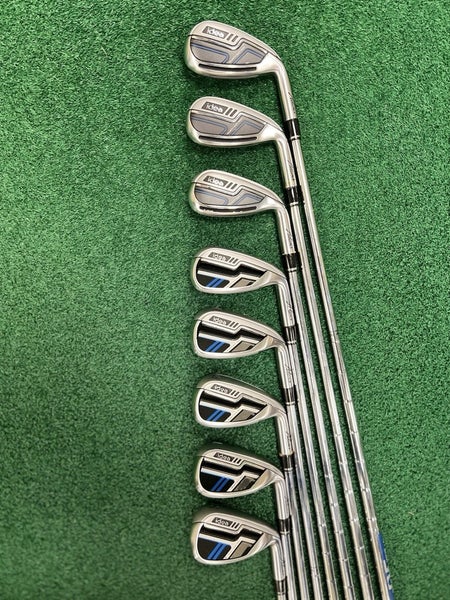 Adams 2014 Idea Iron Set 6-PW+GW+SW+LW MRH Stiff Flex Steel Shafts Clean!