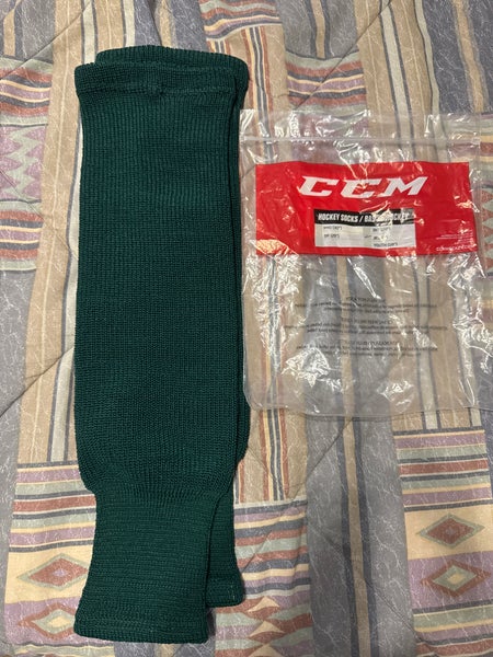Green Youth Medium CCM Hockey Socks Size 20" (New)