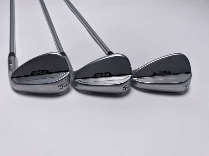 Ping s159 Chrome Wedge Set 50* 12 54* 12 58* 8 Orange Dot 2* Flat KBS Mens RH