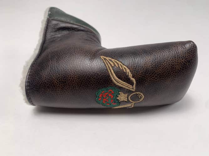 Links & Kings Brown Leather Blade Putter Logo Headcover