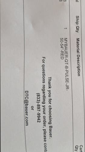 Intermediate Bauer Pulse Right Handed Hockey Stick P28M 50 Flex (New)