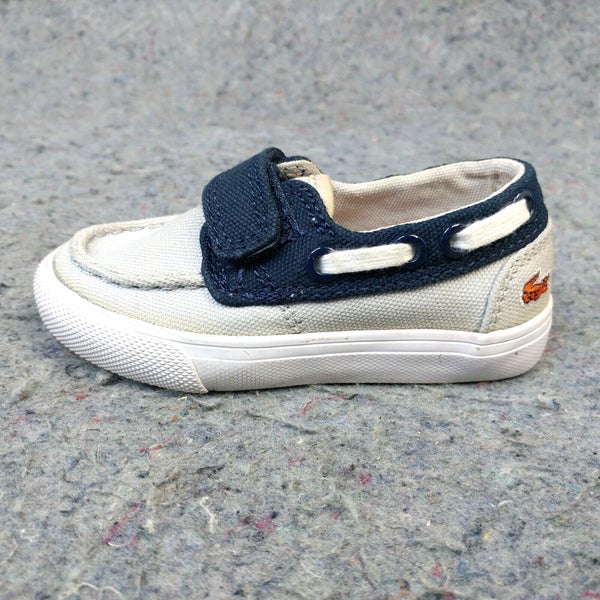 Lacoste Boat Shoes Baby Size 5.5C Boys Sneakers Canvas Gray BlueSummer Beach