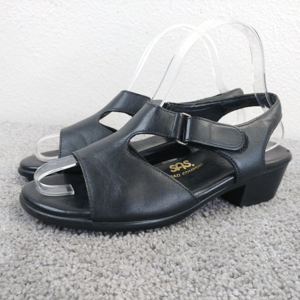 SAS Tripad Suntimer Sandals Womens Size 6.5 Comfort Shoes Black Leather