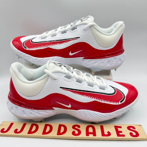 Nike Alpha Huarache Elite 4 Low White Midnight Navy FD2745-105 Baseball Sz 10
New Without Box