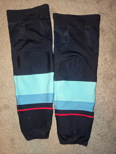 Adidas MiC Seattle Kraken NHL Pro Stock Team Issue Cutproof Hockey Socks Size L
