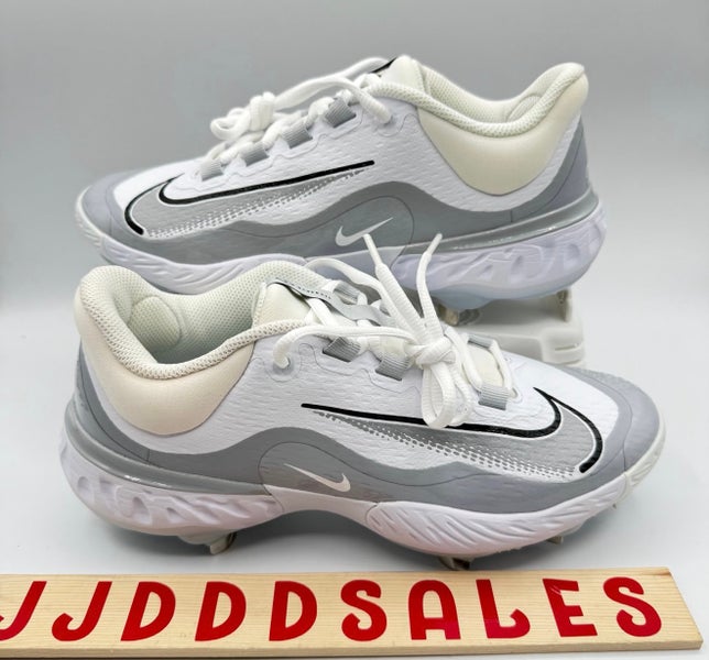 Nike Alpha Huarache Elite 4 Low Baseball Cleats White Wolf Grey FD2745-104 Men’s Sz 12.5