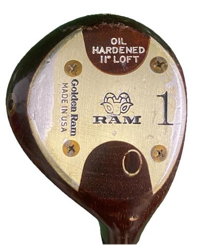 Golden Ram Oil Hardened Persimmon 800 Custom Driver 11 RH R400u 43 Stock Grip HC