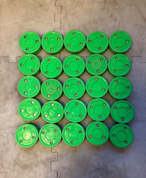 Green Biscuit Hockey Pucks (Used)