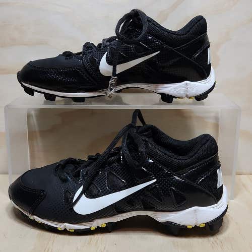 Nike Fast Flex Baseball Softball Cleats Black White Youth 2.5 Athletic Shoe