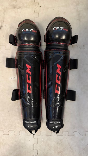 NEW CCM QuickLite QLT 190 Street Hockey Shin Guards - Senior 15" (w/o tags)