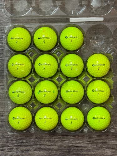 15 TaylorMade TP5 / TP5x Yellow Golf Balls - 5A/4A Condition