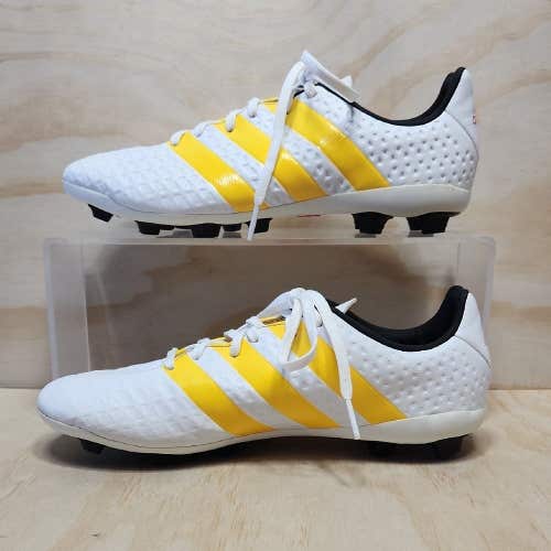 Adidas Ace 16.4 Soccer Cleats White Yellow Athletic Sneakers Youth 6.5