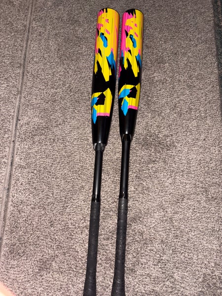 2023 DeMarini Zoa Glitch 32 (-5) and (-8) HR derby / showcase bats combo w/ 2 new lizard skins