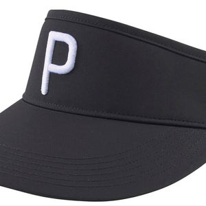 NEW Puma P Black/White Adjustable Visor Hat/Cap