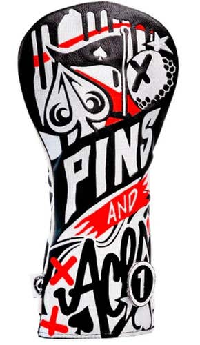 Pins & Aces Graffiti Driver Headcover (Black/Red/White) Golf 2025 NEW