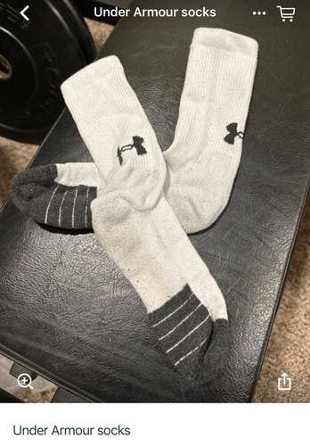 White Men's Large Under Armour Socks (Used)