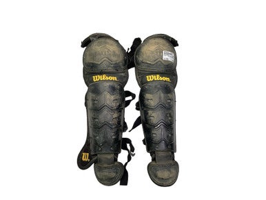 Used Wilson BLACK SHIN GUARDS Catchers Leg Guards Black Adult 11347-S000260855