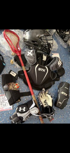 Starter Kit (Used) lacrosse equipment full set up. Meets nocsae