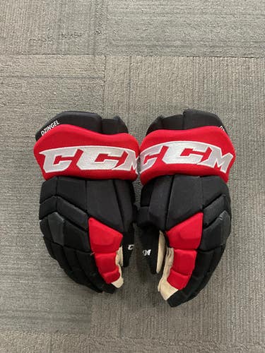 Used CCM PRO DZINGEL Senior Gloves Black And Red 14" 11614-S000226929