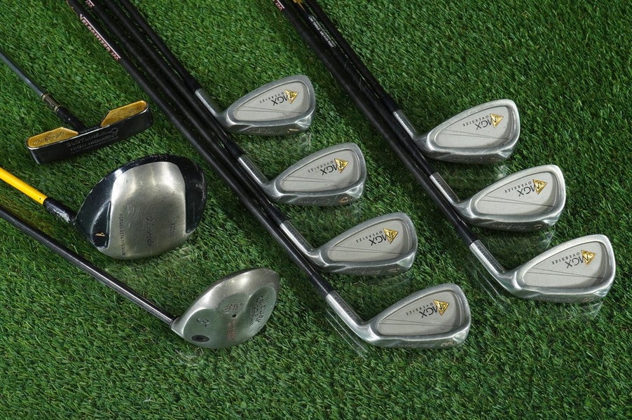 MEN'S 10pc. GOLF STARTER SET MACGREGOR CALLAWAY SOUTH BAY FIRM RH WITH NEW GRIPS