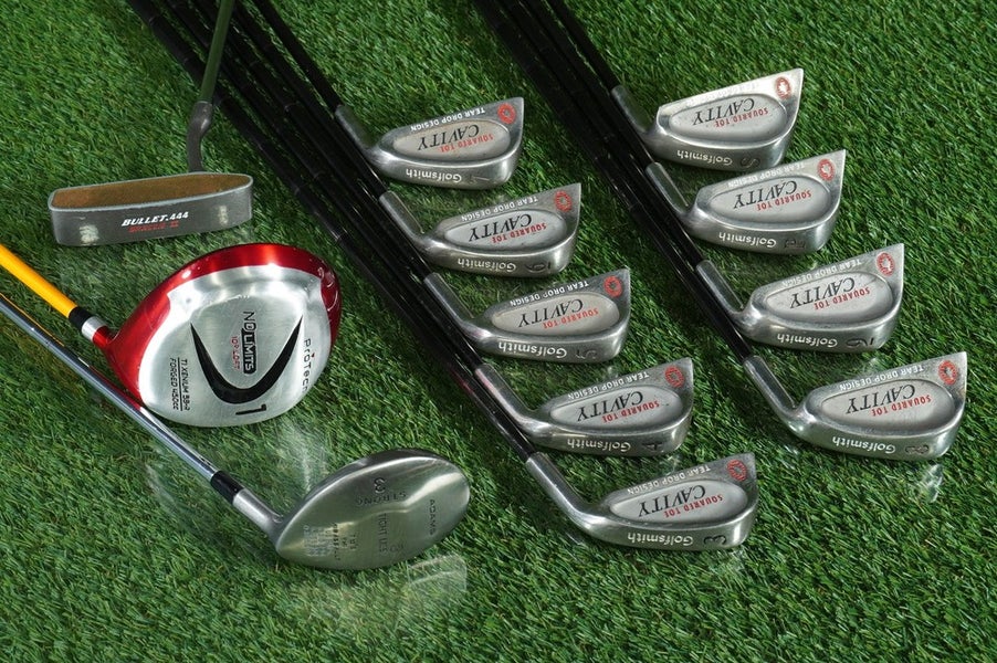 MEN'S 12pc. GOLF STARTER SET GOLFSMITH ADAMS PRO TECH BULLET STIFF FLEX RH