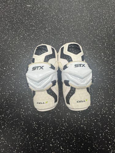 Used STX CELL IV Lacrosse Arm Pads/Guards White MD 11849-S000034401