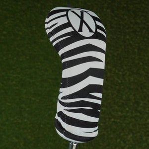 BEEJOS FAIRWAY WOOD HEADCOVER "X" ZEBRA PRINT WHITE / BLACK ~ LOOK!!